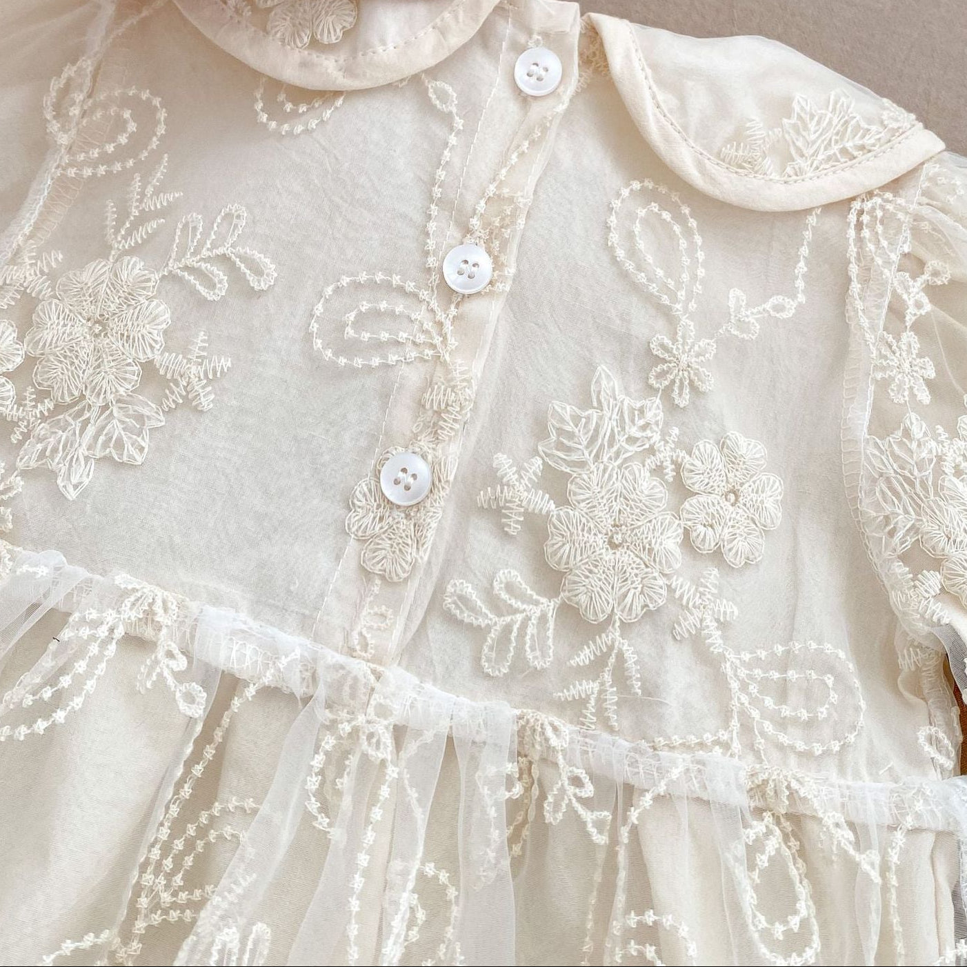 🅽🅴🆆 デザイン刺繍レースドレスロンパース