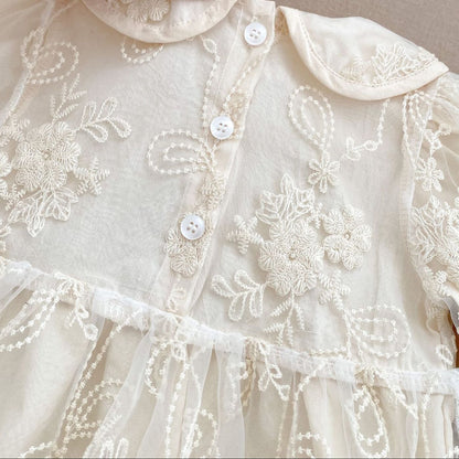 🅽🅴🆆 デザイン刺繍レースドレスロンパース