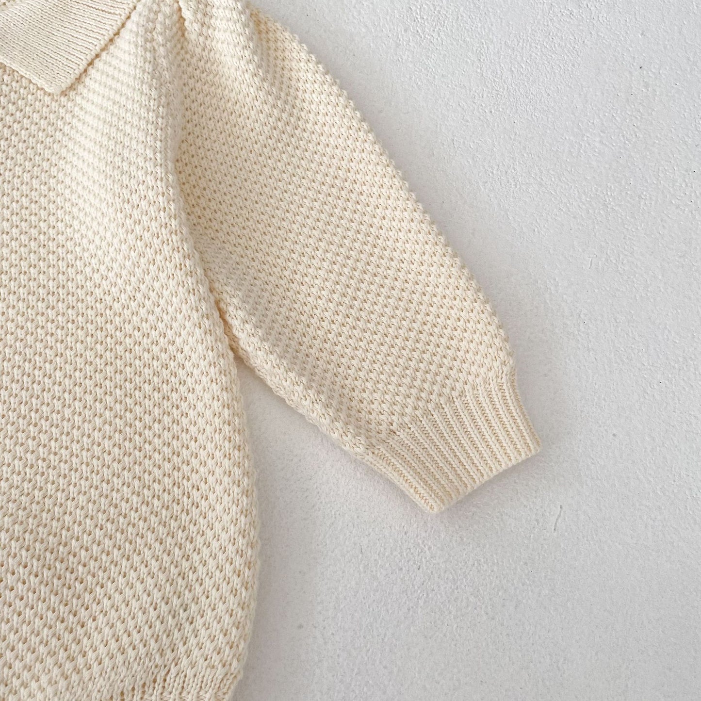 スクエアカラーニットロンパース(2color)