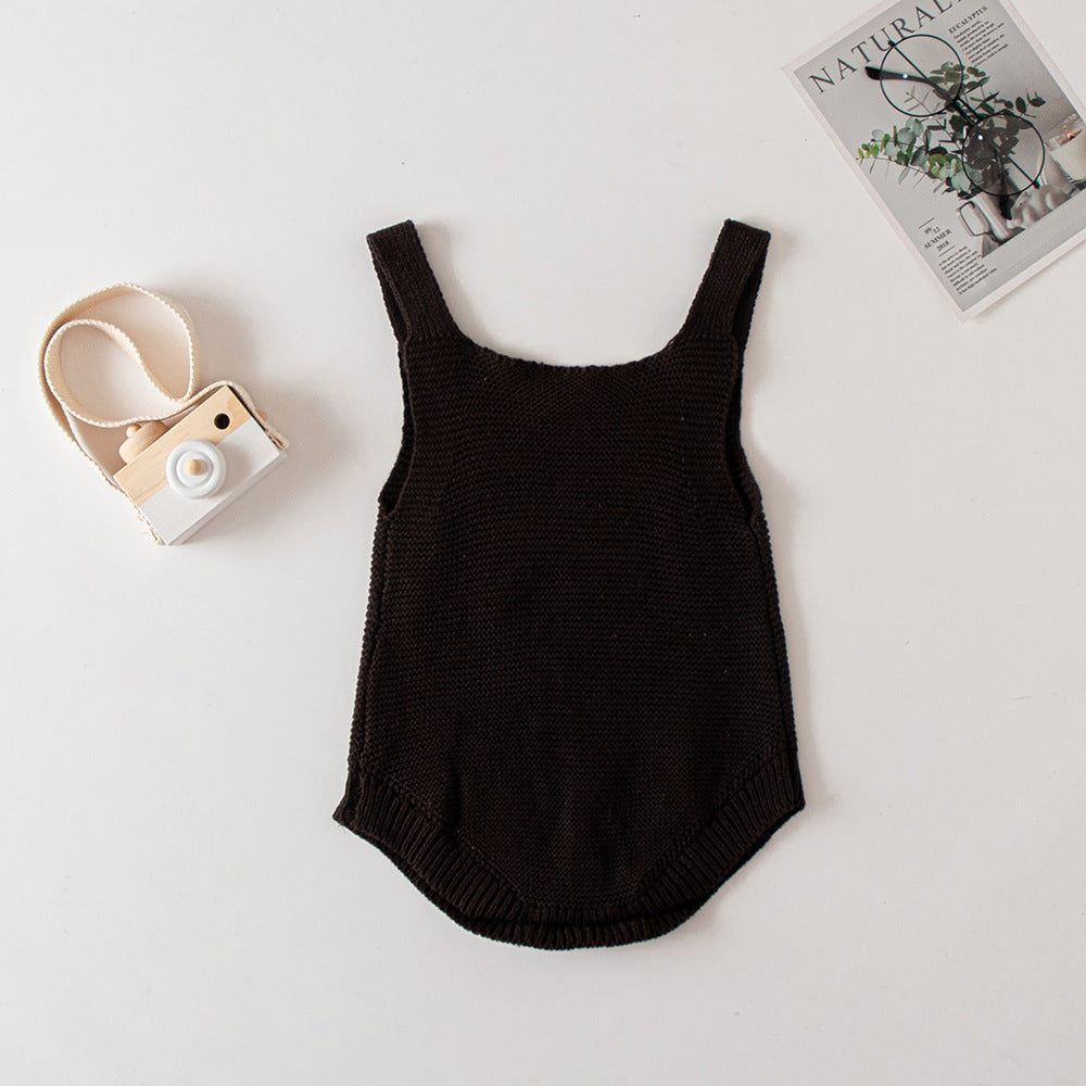 レインボーベビーニットサロペット(3color)