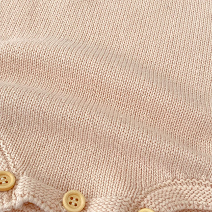 パステルピンクフリルニットロンパース