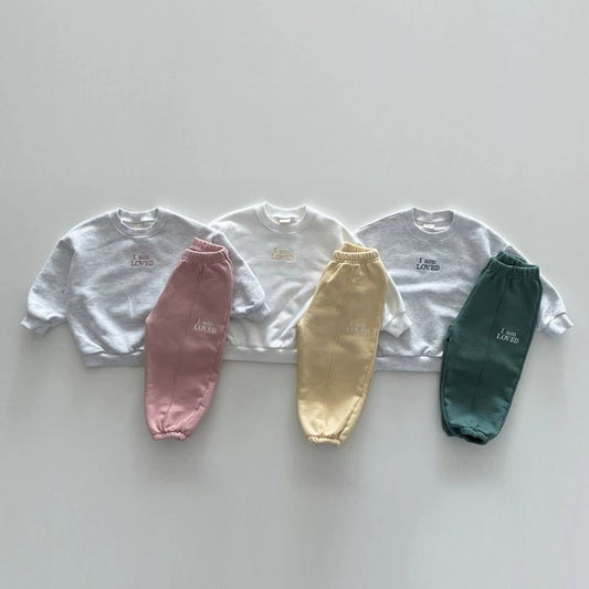 英字バイカラースウェットセットアップ(9color)