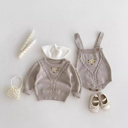 縄編みカントリーニットセットアップ