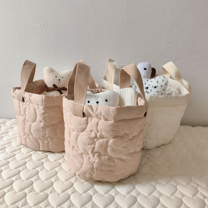 ぷっくりベアキルティングバスケット(2color)