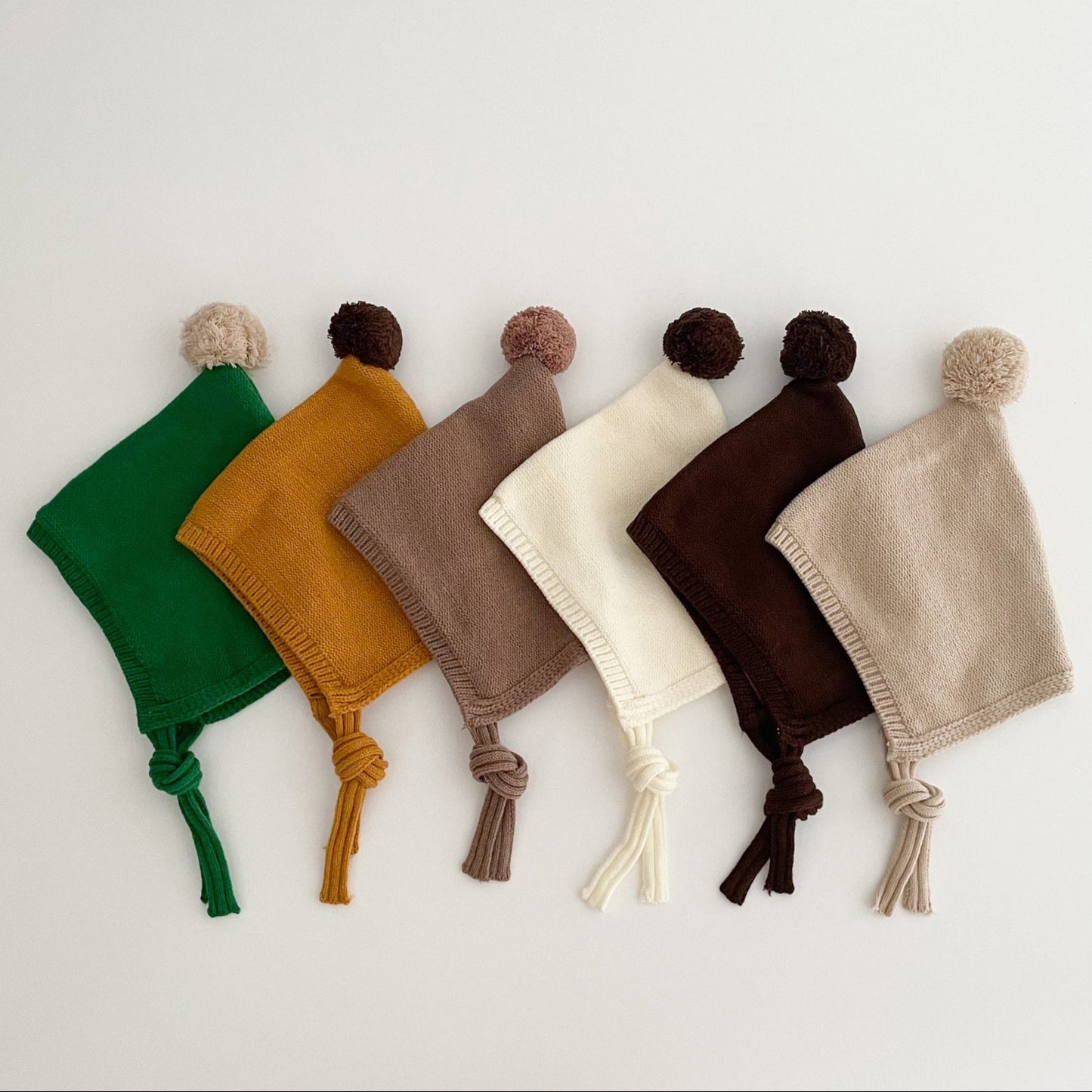 とんがりボンボンニットボンネット(10color)