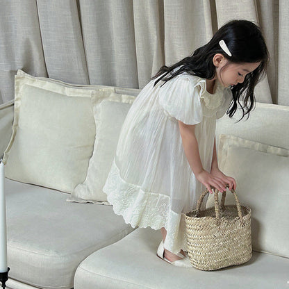 ヨーロピアンパフレースドレス(2color)