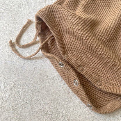 前あきベビーニットロンパース(2color)