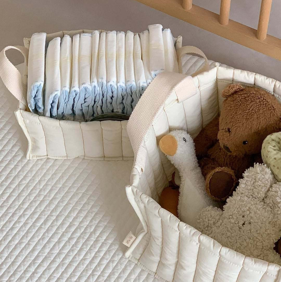 ナチュラルキルティングベビーバスケット(2size)