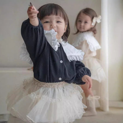 ダブルレースカラーリブロンパース(2color)