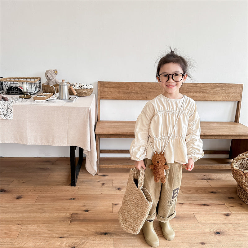 シャーリングガールブラウス(2color)