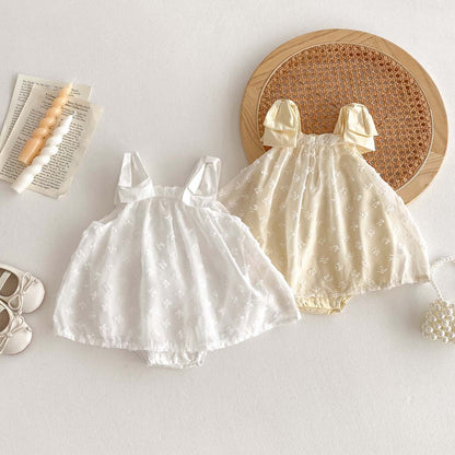 ショルダーリボンチュールロンパース(2color)