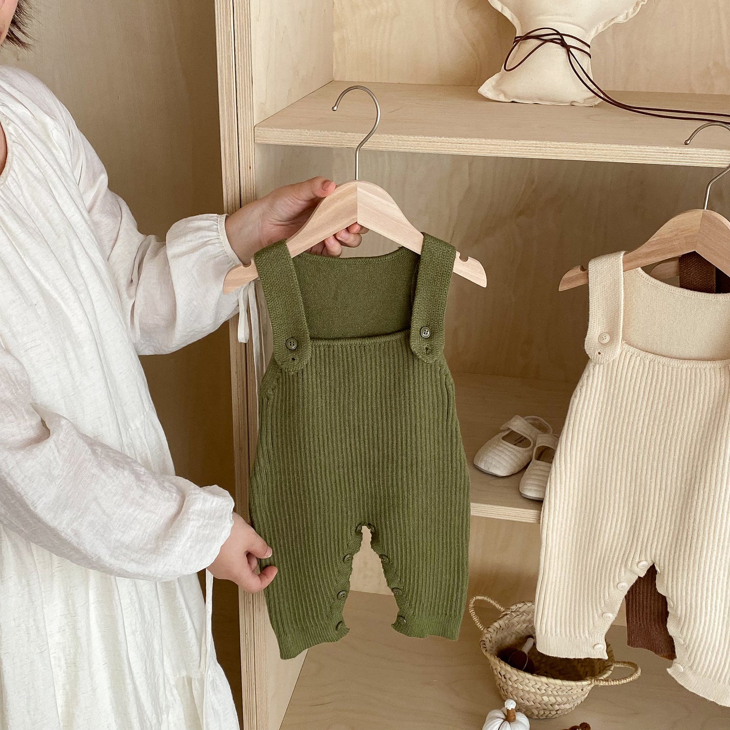 北欧ニットオーバーオール(6color)