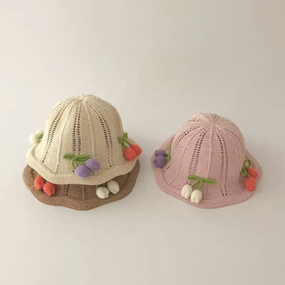 🅽🅴🆆 [3color / one size] ボンボンおはなベビーサマーハット
