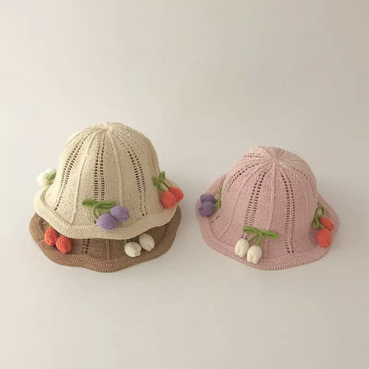 🅽🅴🆆 [3color / one size] ボンボンおはなベビーサマーハット