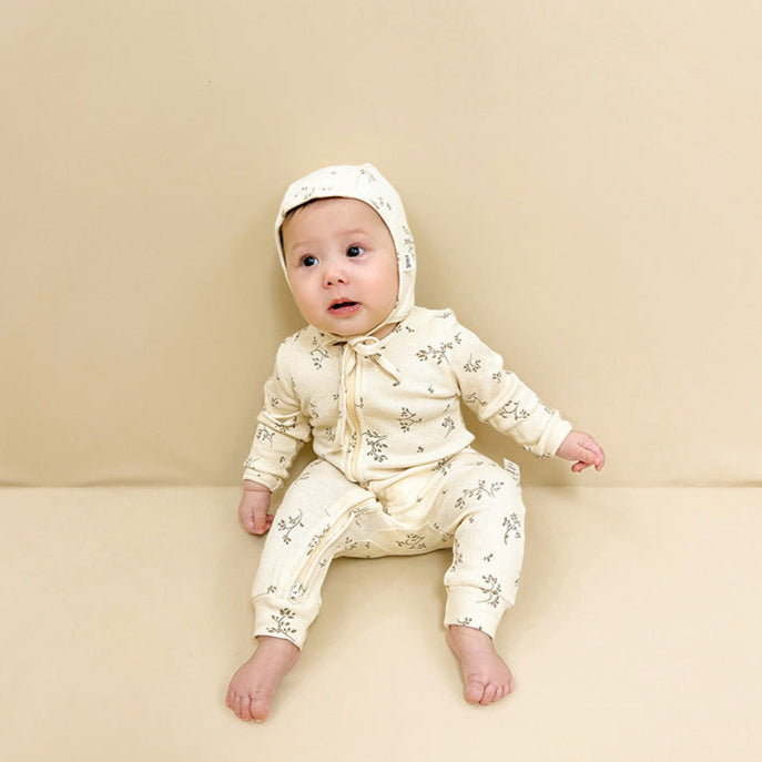 北欧ベビージッパーロンパース(4color)