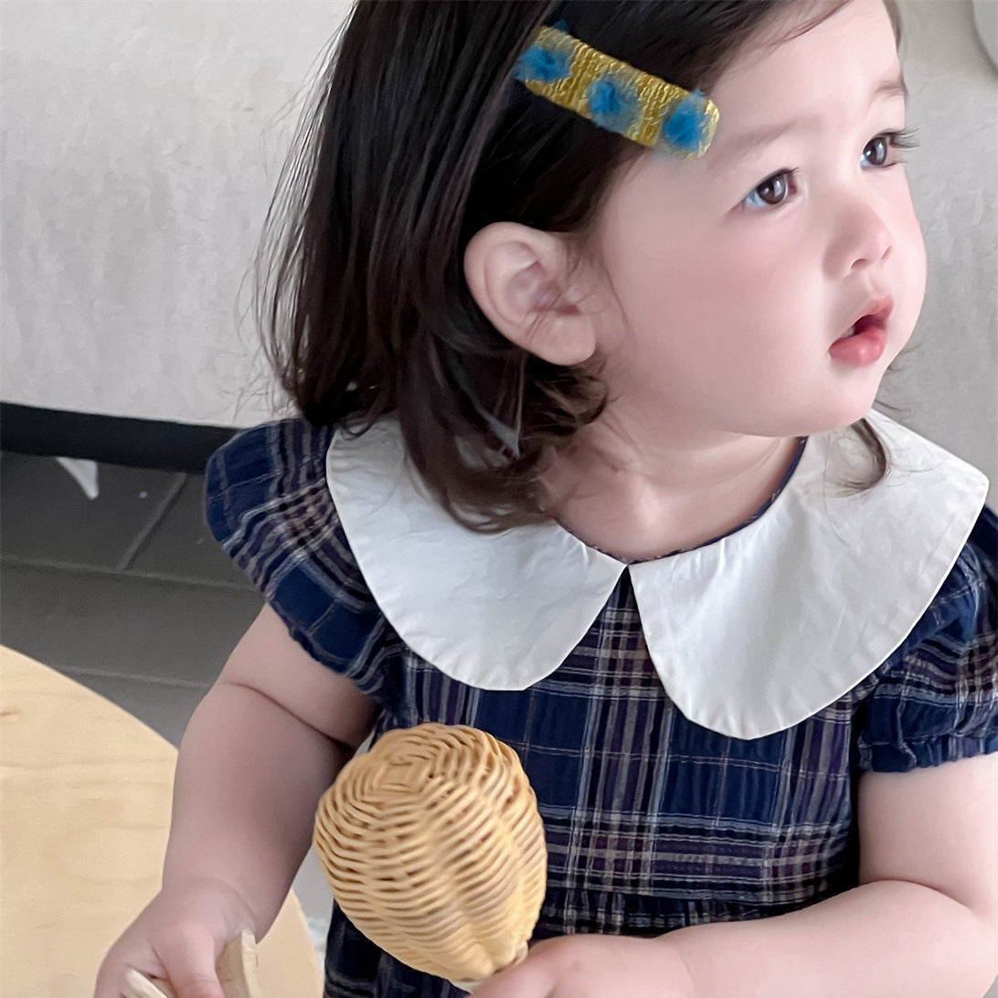 丸襟チェックフォーマルワンピース