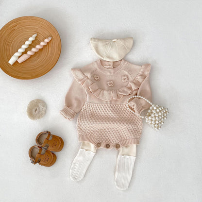 ベビークロッシェフラワーロンパース