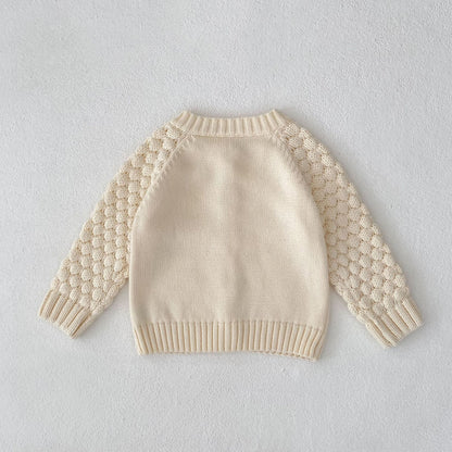 ポコポコスリーブニットカーディガン(2color)