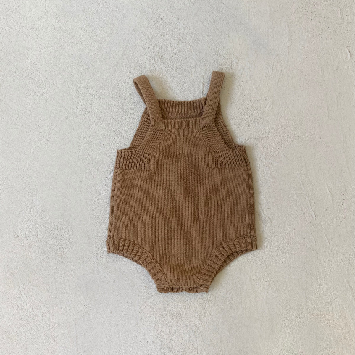 [2color / 66-73] こっくりシンプルベビーサロペットロンパース