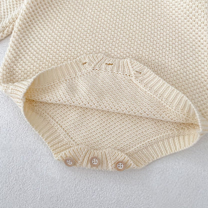 スクエアカラーニットロンパース(2color)