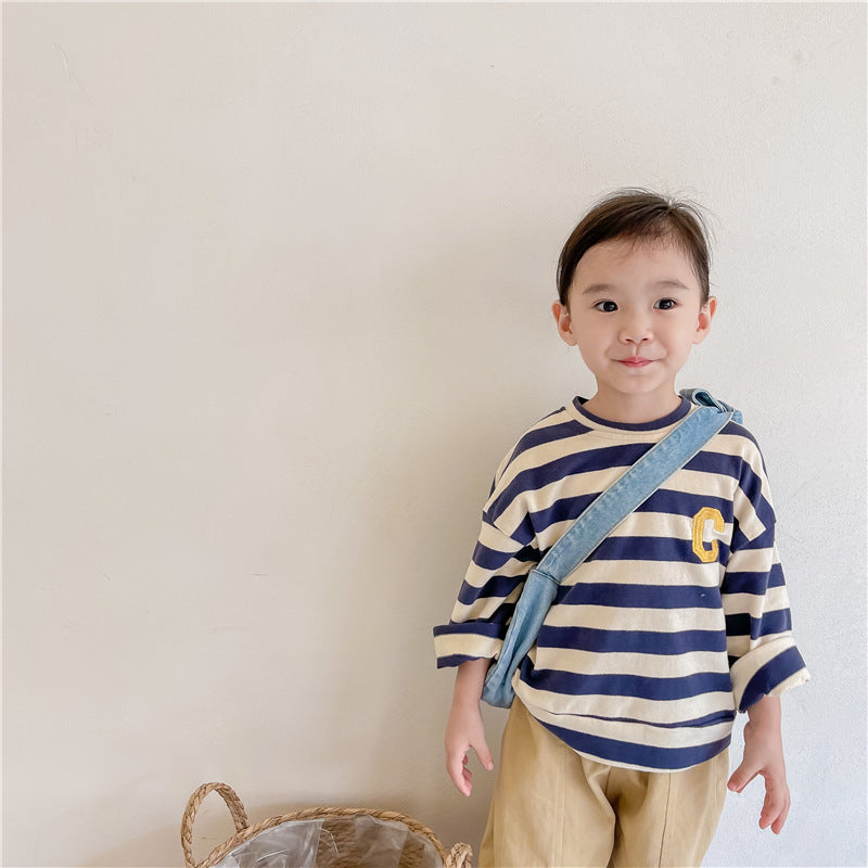 イニシャルボーダーロングスリーブ(2color)