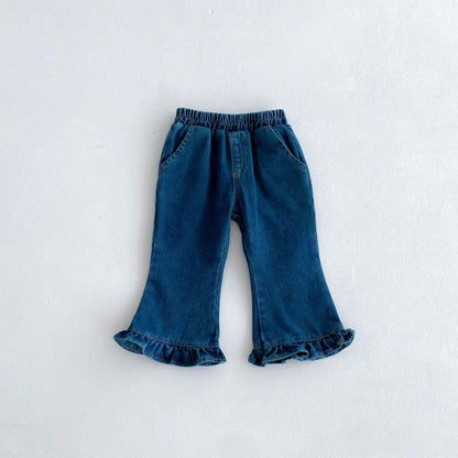 裾フレアデニムパンツ(2color)