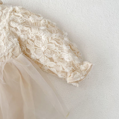 🅽🅴🆆 フラワーメッシュフリルカラーロンパース