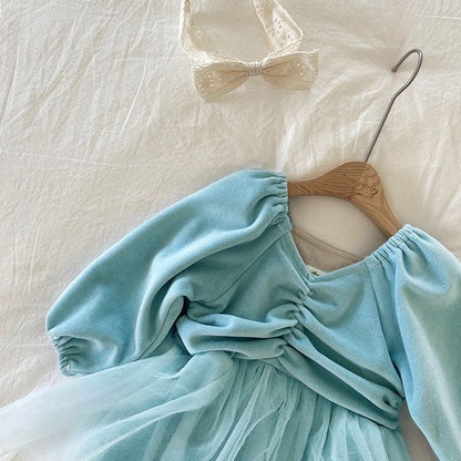 ベルベットギャザーロンパース