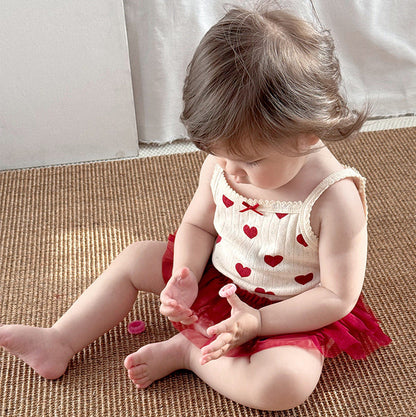 🅽🅴🆆 [3color / 66-90]ラブリーベビーサマーキャミロンパース