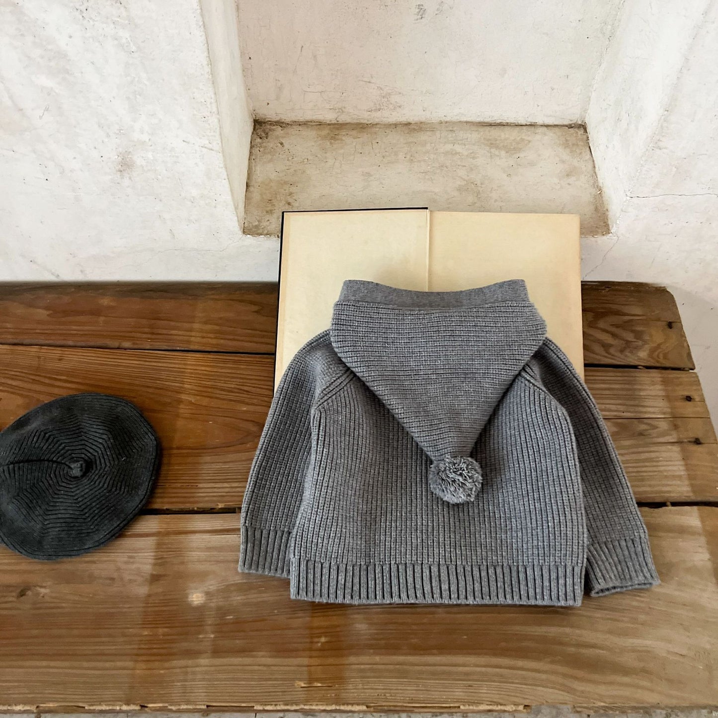 とんがりフードカーディガン(3color)