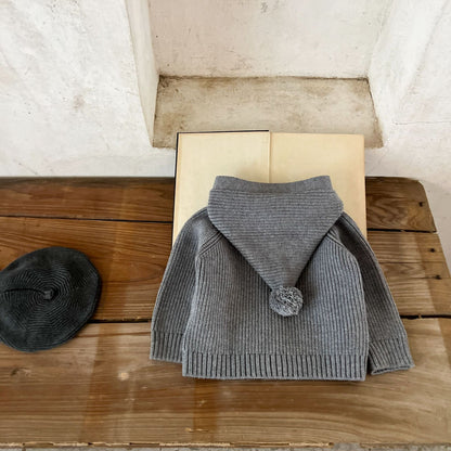 とんがりフードカーディガン(3color)