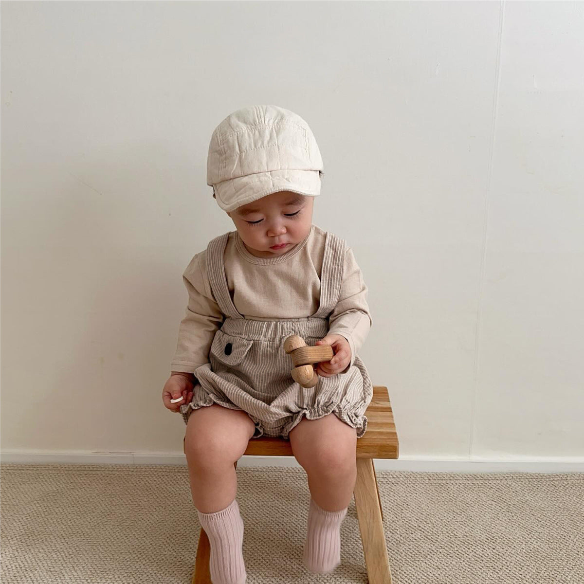 🅽🅴🆆 [2color / 66-90] ベビー裾フリルサスペンダーパンツ