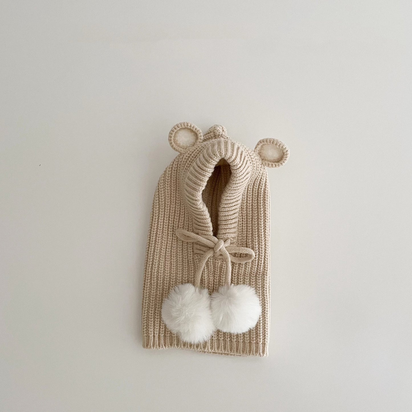 🅽🅴🆆 ぽんぽんクマさんフードニット(5color)