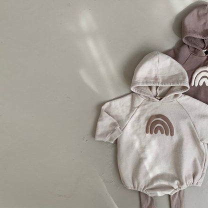 レインボーフードロンパース(2color)