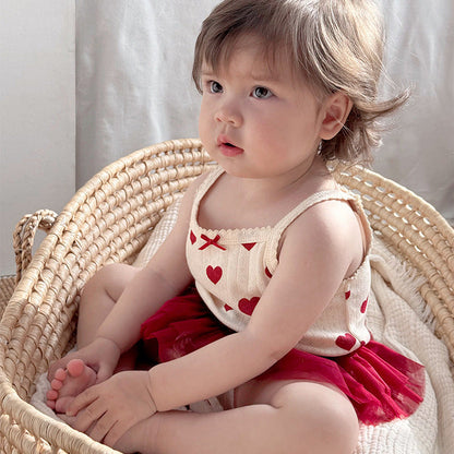 🅽🅴🆆 [3color / 66-90]ラブリーベビーサマーキャミロンパース