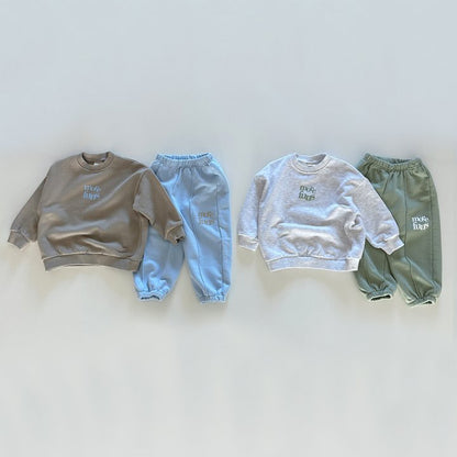 英字バイカラースウェットセットアップ(9color)