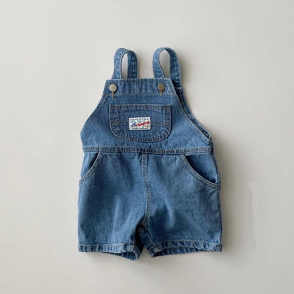 ハーフデニムパンツサロペット(2color)