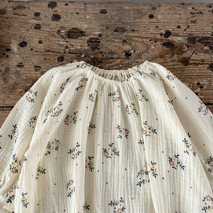 カントリーコットン長袖ロンパース