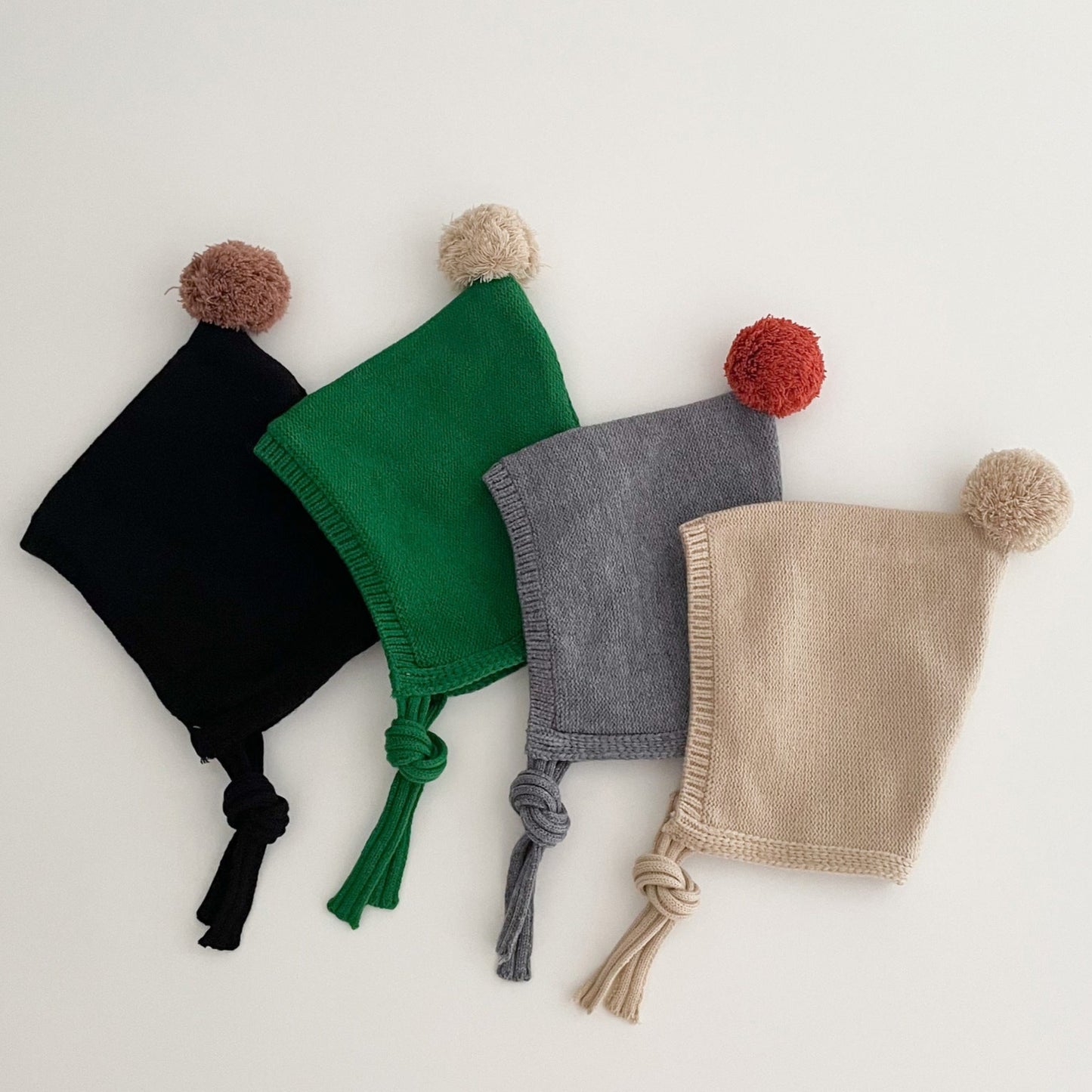 とんがりボンボンニットボンネット(10color)