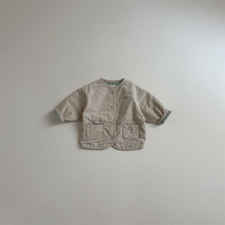 リバーシブルコットンベビーコート(2color)