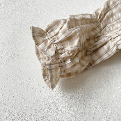 カントリーチェックブラウスロンパース(2color)