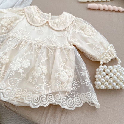 🅽🅴🆆 デザイン刺繍レースドレスロンパース