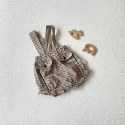 🅽🅴🆆 [2color / 66-90] ベビー裾フリルサスペンダーパンツ