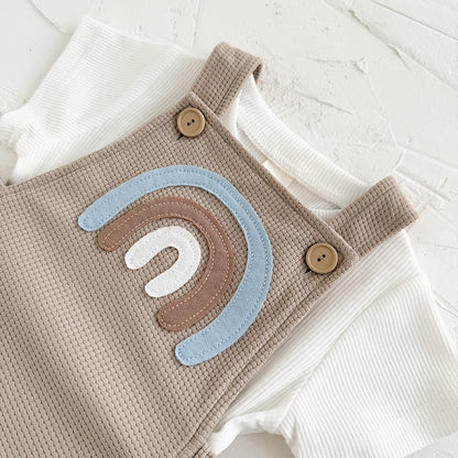 カジュアル虹サロペットロンパース