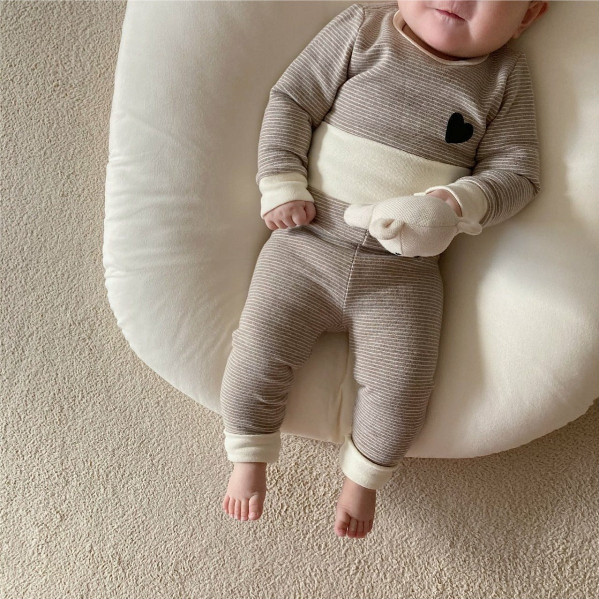 ナチュラルベビールームウェア3点セット(2color)