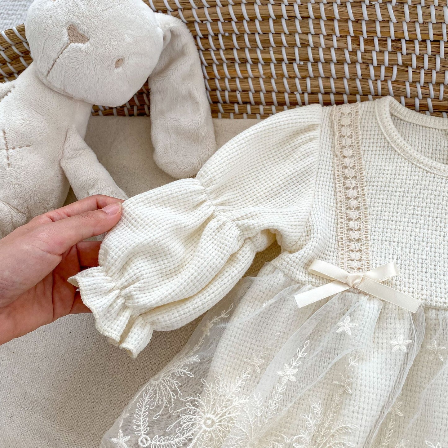 ラインリボンワンピロンパース