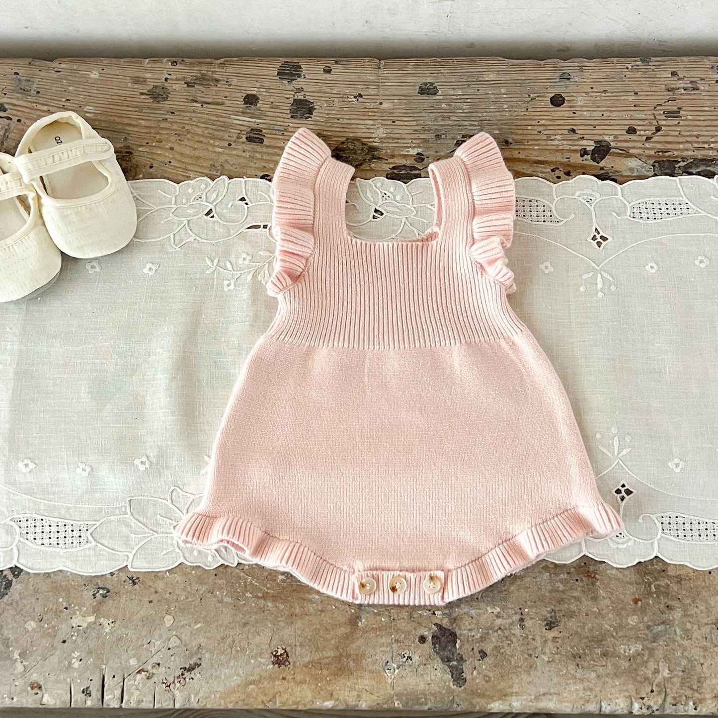 シンプルフリルベビーサロペット(4color)