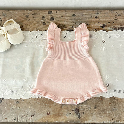 シンプルフリルベビーサロペット(4color)