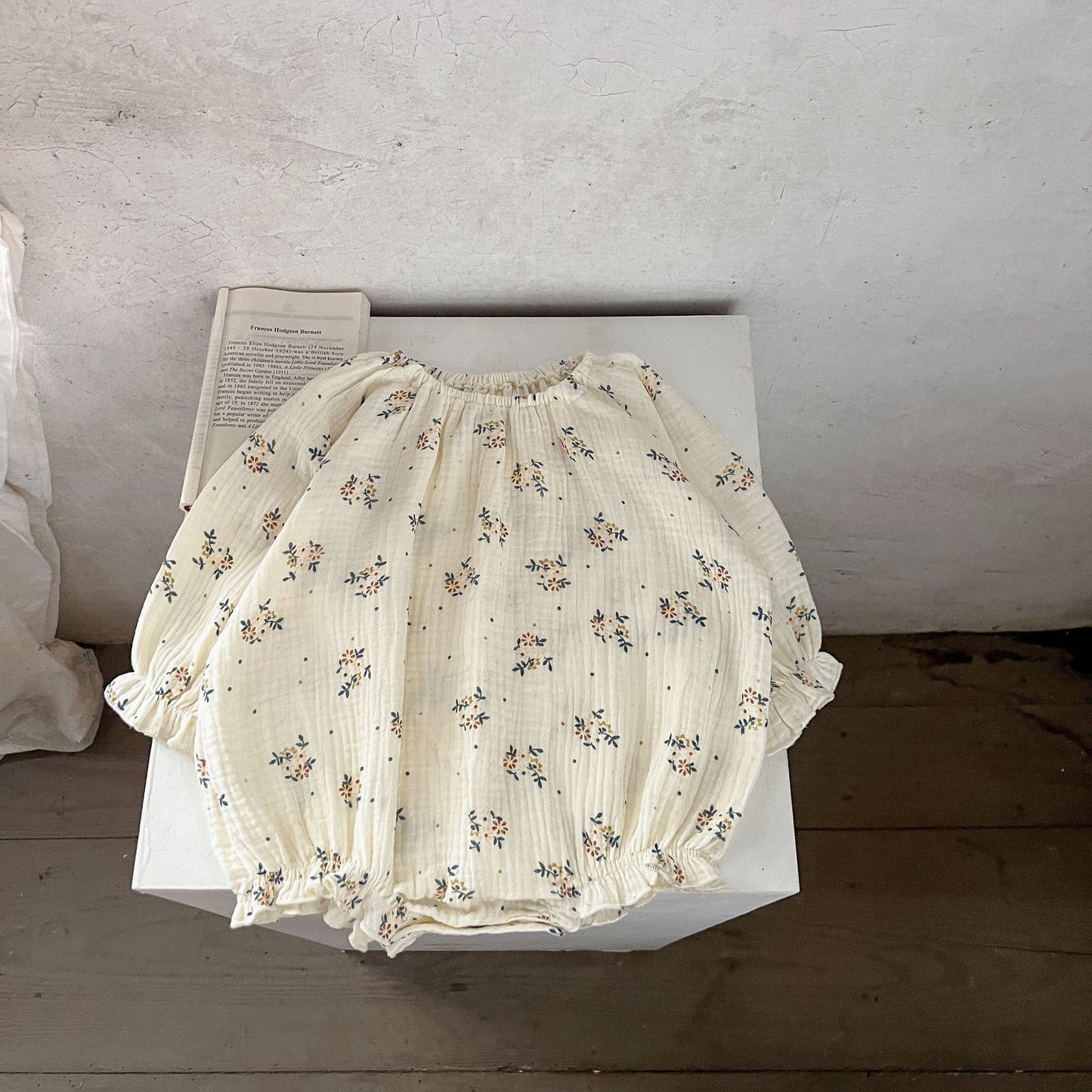 カントリーコットン長袖ロンパース