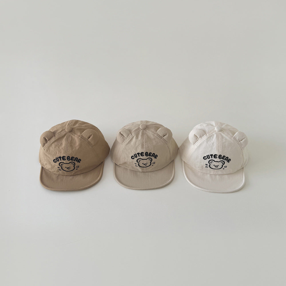 🅽🅴🆆 [4color / one size] ナチュラル刺繍ベアベビーキャップ